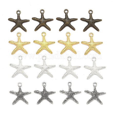 Mixed Tibetan Style Alloy Starfish/Sea Stars Pendants TIBEP-X0029-FF-1