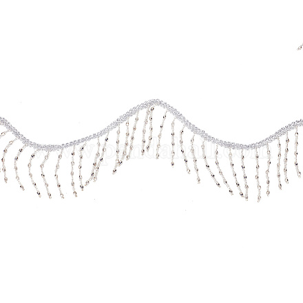 DELORIGIN 2 Yards Polyester with Plastic Beads Tassel Ribbons OCOR-DR0001-01-1