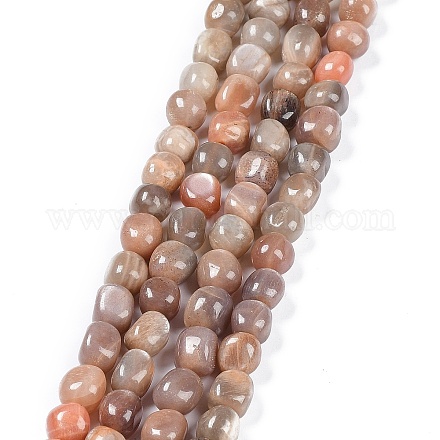 Brins de perles de sunstone noirs naturels G-C038-02A-1