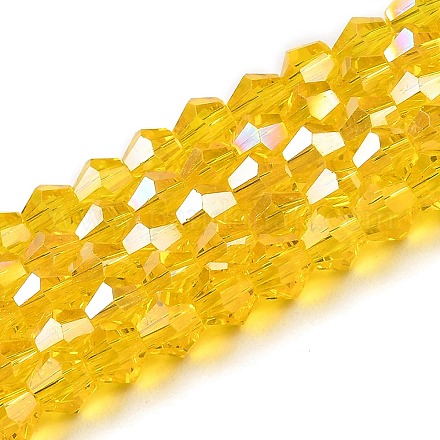 Transparentes perles de verre de galvanoplastie brins GLAA-F029-2mm-A22-1