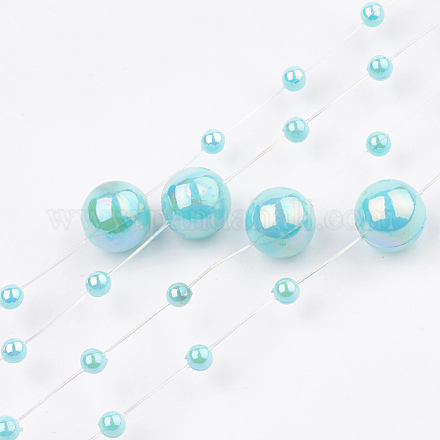 Hilo de guirnalda de cuentas de perlas de imitación de plástico abs AJEW-S071-01A-1