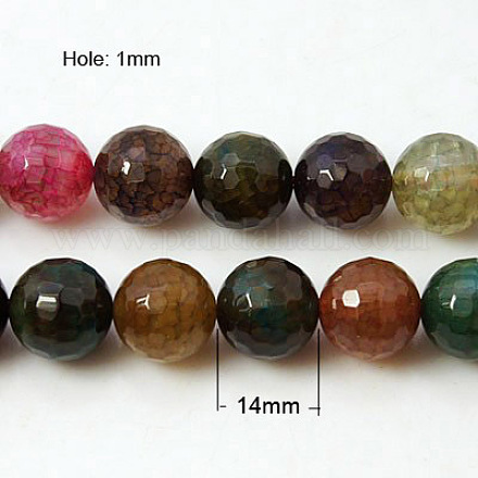 Natural Crackle Agate Beads Strands G-A063-14mm-3-1