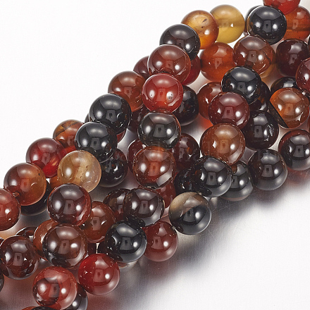 Chapelets de perles d'agate naturelle X-G-G515-10mm-04-1