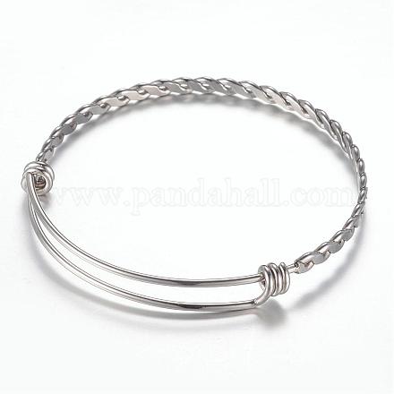 Adjustable 304 Stainless Steel Expandable Bangle Making BJEW-G515-04P-1