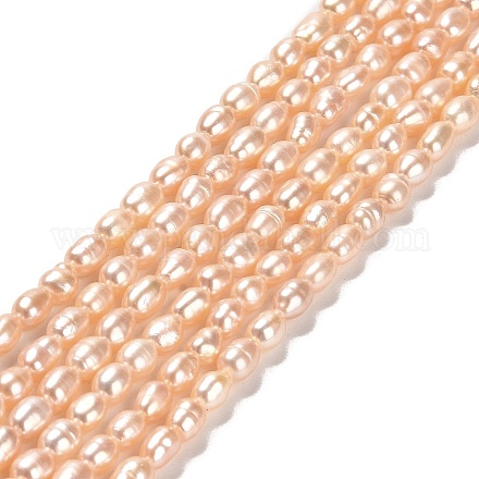 Fili di perle di perle d'acqua dolce coltivate naturali PEAR-E016-127-1