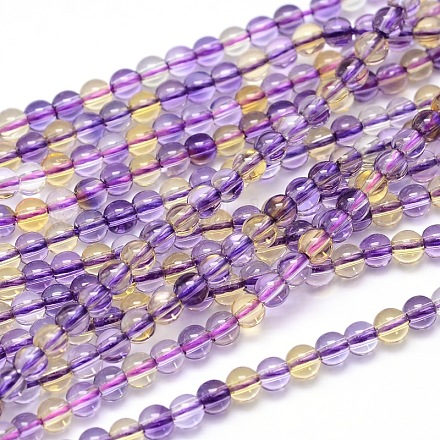Chapelets de perles en cristal de quartz naturel G-H1648-4mm-05S-AA-1