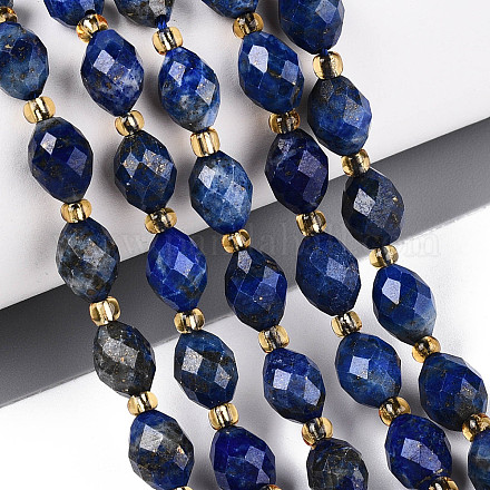 Natürlicher Lapislazuli Perlenstränge&nbsp;G-N342-53-8x6-10-1