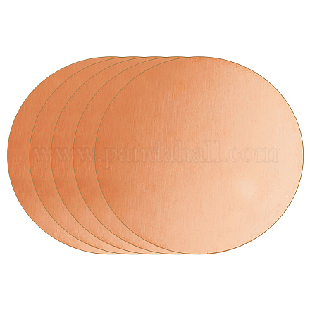 OLYCRAFT 5 pcs Pure Copper Round Plate 2.4 inch Diameter Rose Gold Brass Sheet Copper Metal Sheet Round Brass Disc Sheet for DIY Crafts Home Improvement Electricity Engraving 0.5mm Thick DIY-OC0010-48A-RG-1