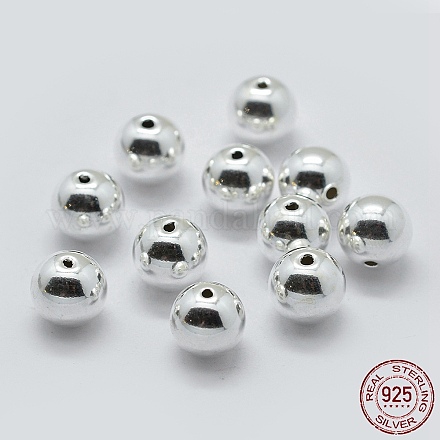 925 стерлингов серебряные шарики Spacer STER-K171-45S-10mm-1
