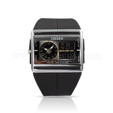 Silicone double temps sport des montres de marque OHSEN hommes WACH-N002-27-1