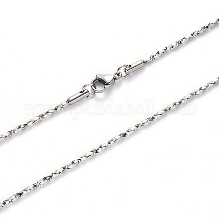 304 ожерелье-цепочка из кореаны из нержавеющей стали NJEW-S420-006B-P-1