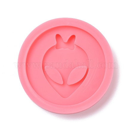 Flat Round with Saucer Man Pattern Badge Silicone Molds DIY-F109-01-1