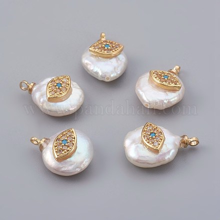 Natural Cultured Freshwater Pearl Pendants PEAR-F008-27G-1