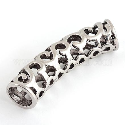 Tibetan Style Alloy Hollow Tube Beads TIBE-S298-081AS-LF-1