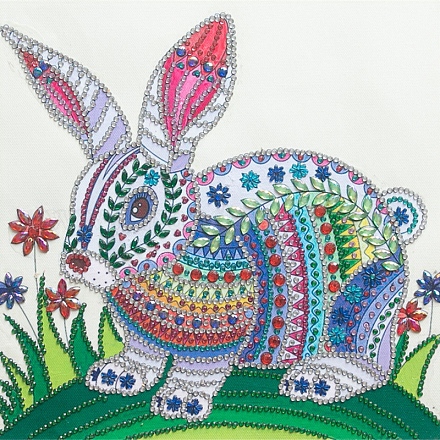 DIY Square Rabbit Theme Diamond Painting Kits DIAM-PW0004-024-1