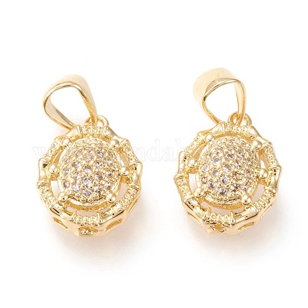 Латунные микропаве прозрачные подвески с фианитом ZIRC-L096-23G-1