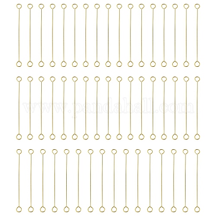 316つの外科用ステンレス鋼アイピン  ピアノ線9ピン  ゴールドカラー  26ゲージ  30x2.5x0.4mm  穴：1.6mm STAS-YW0001-41A-G-1