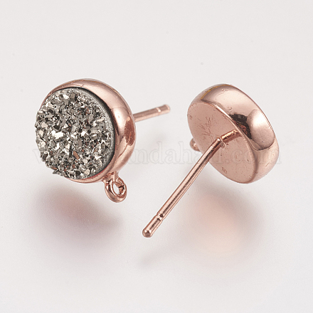 Accessoires de clous d'oreilles en laiton KK-P145-J09-RG-1