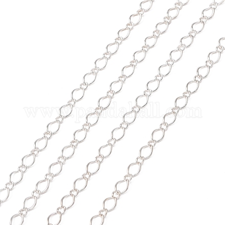 Cadenas hechas a mano de hierro chapado en color plateado cadenas figaro cadenas madre-hijo CHSM023Y-S-1