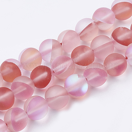 Chapelets de perles en pierre de lune synthétique G-S283-6mm-12-1