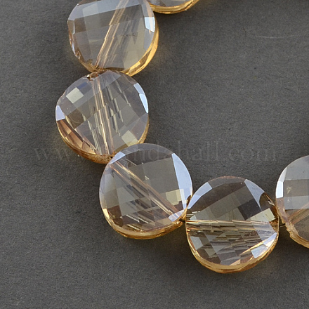 Electroplate Glass Beads Strands EGLA-S081-14mm-09-1