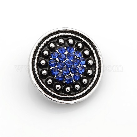 Flat Round Zinc Alloy Enamel Jewelry Snap Buttons SNAP-N010-33B-NR-1