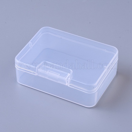 プラスチックビーズ収納ケース  収納ボックス  長方形  透明  6.85x5.1x2.4cm CON-WH0068-46A-1