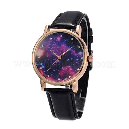 Relojes de pulsera de cielo estrellado de cuarzo de acero inoxidable para mujer WACH-O004-03C-1
