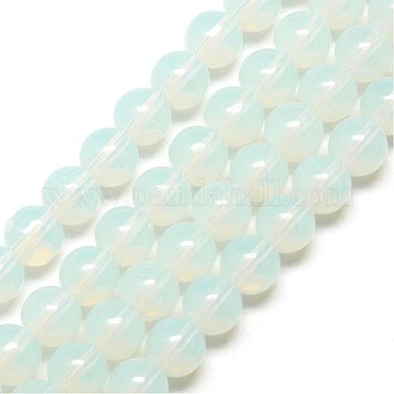 Chapelets de perles en verre imitation jade GR12mm69Y-1