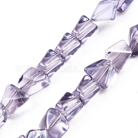 Transparent Electroplate Glass Beads Strands EGLA-T024-01B-04-1