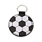 Sport Theme PU Leather Keychain, with Iron Ring, Ball, Football, 11.7cm