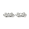 Brass Micro Pave Clear Cubic Zirconia Connector Charms, Bowknot, Platinum, 14x5.5x4mm, Hole: 1.2mm