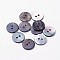 2-Hole Shell Buttons, Flat Round, Black, 15x2mm, Hole: 2mm