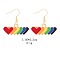 Alloy Dangle Earrings, Golden, Heart, 10.5x22mm