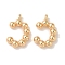 Brass Pendants, Letter Charms, Real 18K Gold Plated, 13x8x2mm, Hole: 1mm