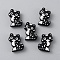Cat Silicone Beads, Black, 29x21x9.5mm, Hole: 2mm