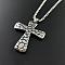 Vintage Punk Style Stainless Steel Textured Cross Pendant Necklaces for Men, Stainless Steel Color