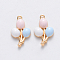 Brass Enamel Charms, Nickel Free, Balloon, Real 18K Gold Plated, Colorful, 14.5x8.5x2.5mm, Hole: 1mm