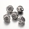 Handmade Indonesia Beads, with Brass Core, Oval, White, Size: about 20mm in diameter, hole: 2mm