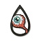 Wood Pendants, Halloween Theme, Red, Eye, 54.5x34x2.5mm, Hole: 2mm