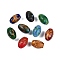 Opaque Handmade Lampwork Beads, Oval, Mixed Color, 19~21x12~13mm, Hole: 2~3mm