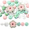 Silicone Beads, Mixed Shapes, Focal Beads, Mixed Color, 12~28x12~28x6~28mm, Hole: 2~3mm, 53pcs/set