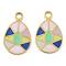 Ion Plating(IP) 304 Stainless Steel Enamel Charms, Real 18K Gold Plated, Teardrop Charm, Colorful, 16.5x10.5x0.5mm, Hole: 1.8mm