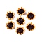 Handmade Lampwork Beads, Sunflower, Coconut Brown, 21~23x21~23x17.5~18.5mm, Hole: 0.8~1.6mm