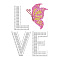 NBEADS Love and Butterfly Rhinestone Iron on Hotfix, Transfer Decal Bling Rhinestone Sticker Heat Transfer Patch Clothing Repair Applique for T-Shirt Clothing Pants Bags