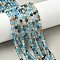 Natural Agate Beads Strands, Faceted, Round, Dyed & Heated, Light Sky Blue, 4mm, Hole: 0.8mm, about 88~94pcs/strand, 14.5 inch