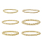 6Pcs 6 Style Synthetic Hematite Round Beaded Stretch Bracelets Set, Gemstone Jewelry for Women, Golden, Inner Diameter: 2~2-1/8 inch(5.2~5.4cm), 1Pc/style