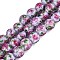 Luminous Handmade Lampwork & Glitter Powder Beads Strands, Round, with Inner Flower, Glow in the Dark, Lilac, 9.5~10mm, Hole: 1~1.6mm, about 40pcs/strand, 13.78~14.37 inch(35~36.5cm)