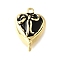 Brass Pendants, with Enamel, Heart Charms, Long-Lasting Plated, Cadmium Free & Lead Free, Rack Plating, Real 18K Gold Plated, 16x11x3.5mm, Hole: 1.2mm