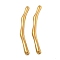 Ion Plating(IP) 304 Stainless Steel Beads, Curved Tube, Real 18K Gold Plated, 65x5.5x5mm, Hole: 1.8mm